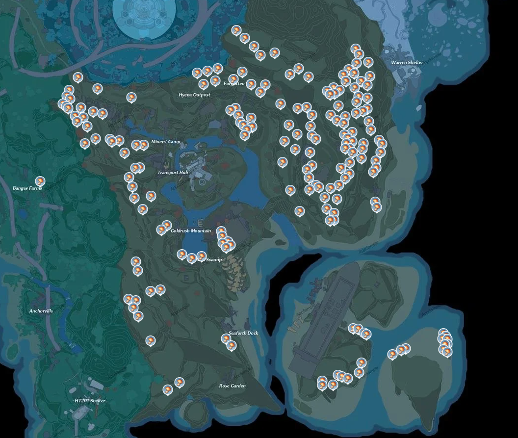 World map view of all Mushroom locations
