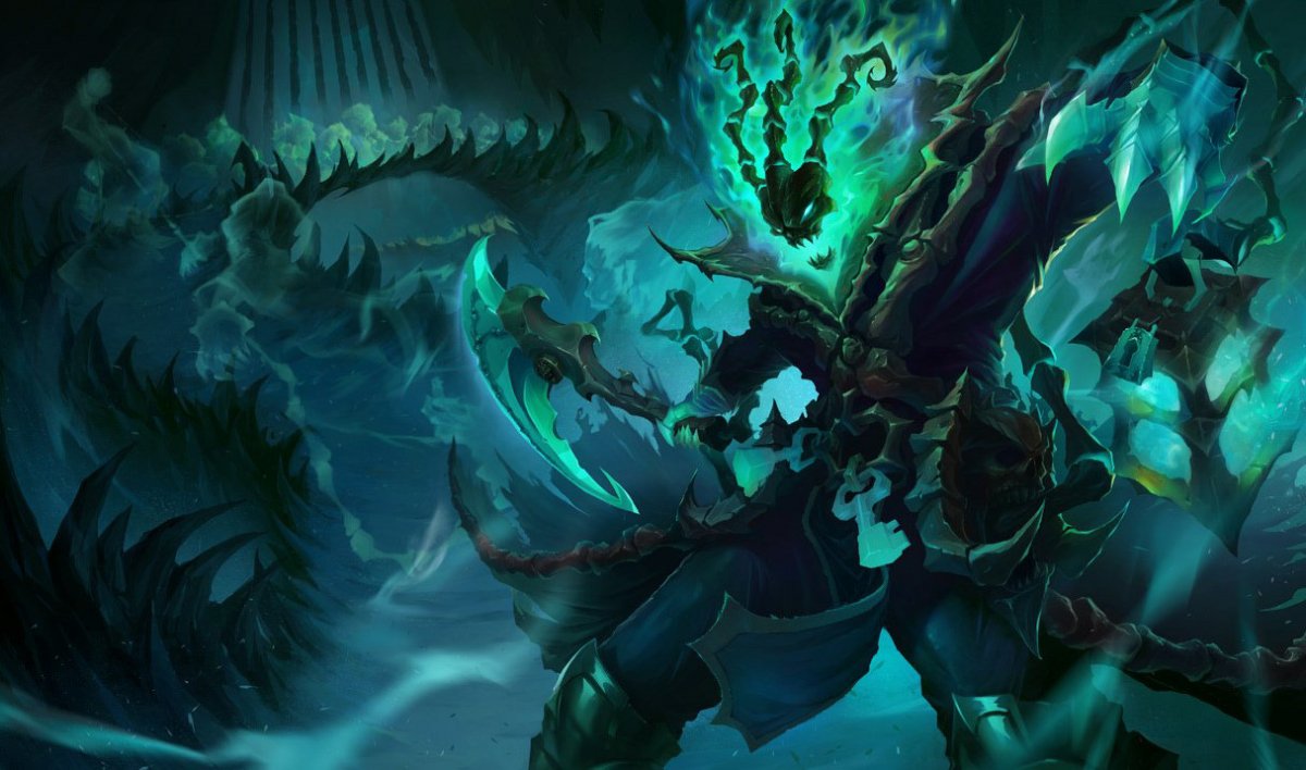 Thresh stands menacingly as he prepares for a fight.