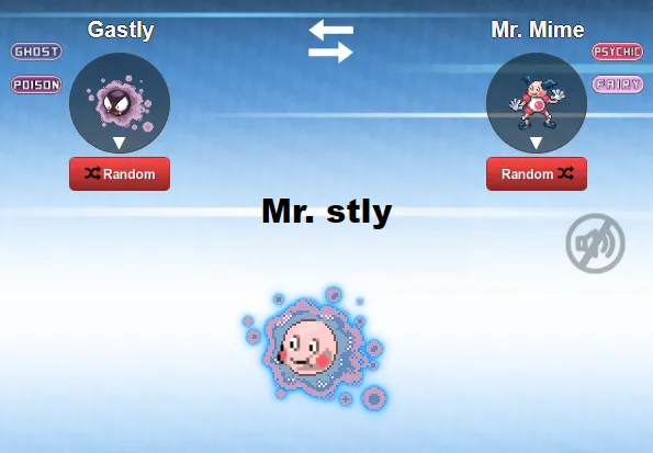 A mash-up of Gastly and Mr. Mime.