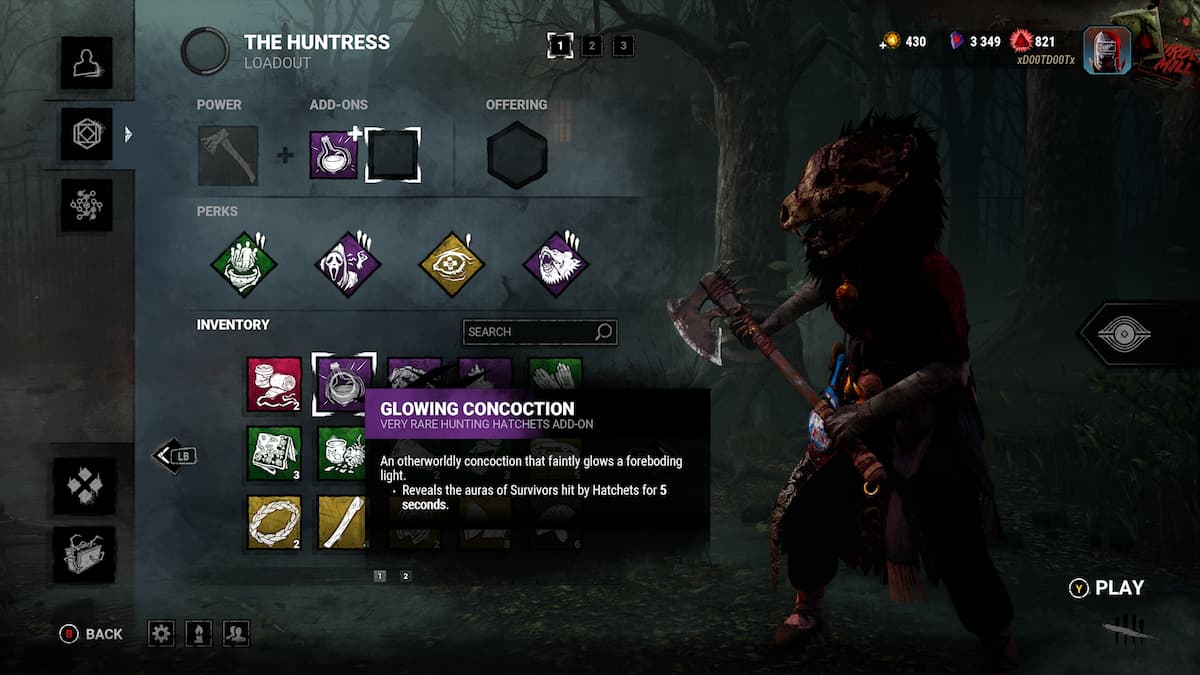 a huntress build in dead by daylight