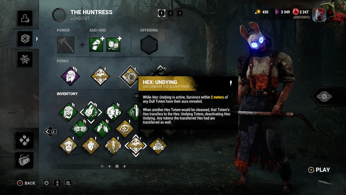 a huntress hex build in dbd