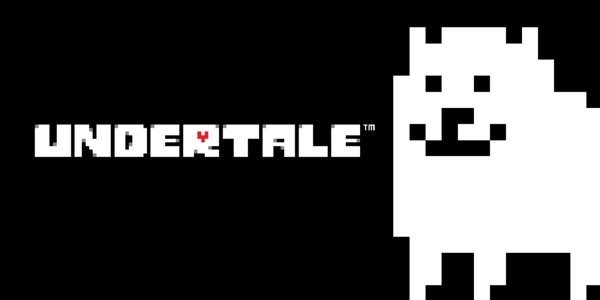 The Undertale logo and its famous dog.
