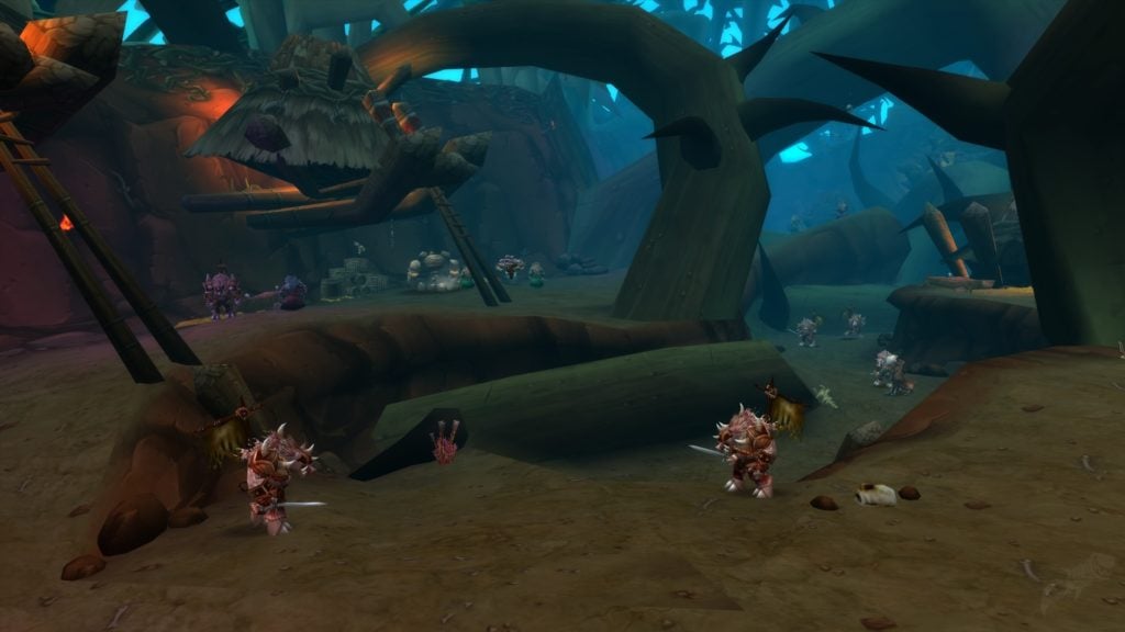 Razorfen Kraul in World of Warcraft -- Quillboars can be seen in the foreground