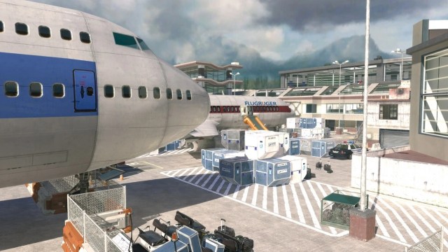 Two planes are shown in Terminal on MW3, with the buildings in the background.