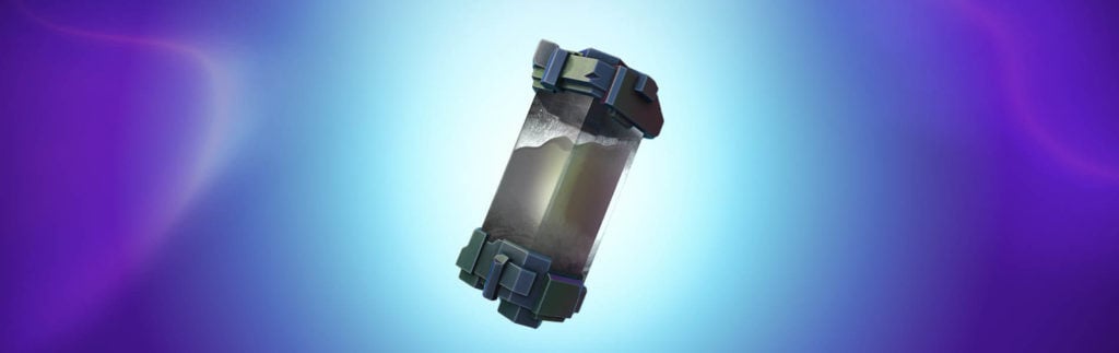A promo image from Fortnite for a canister that has chrome liquid in it
