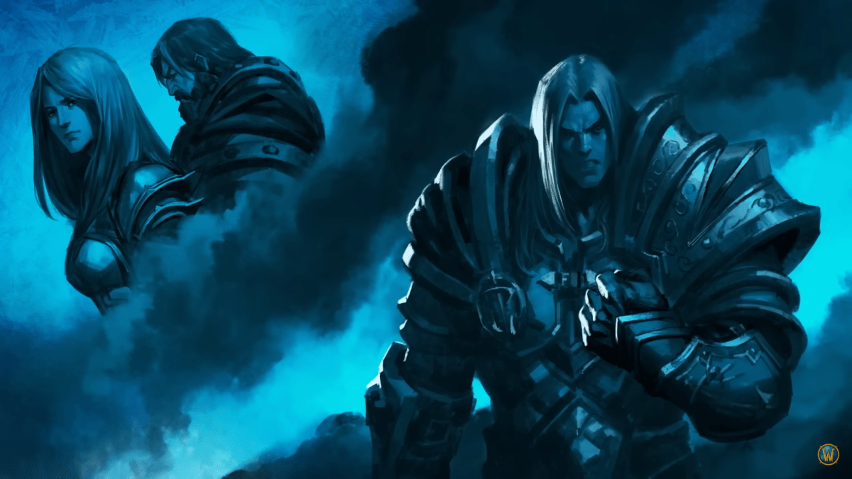 Arthas Menethil in World of Warcraft. Artwork of the character as he transitions from a Paladin to the Lich King.