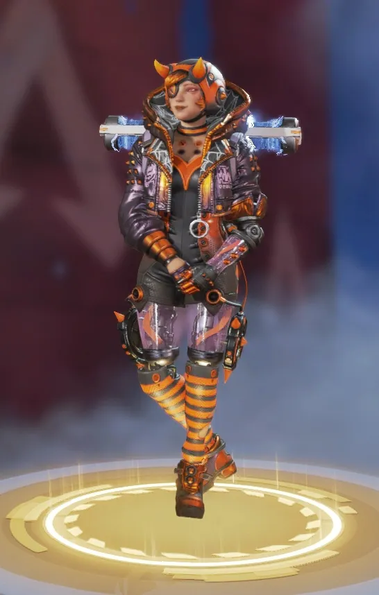 Wattson wears an orange punk skin.