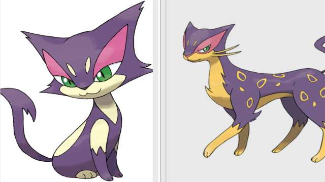 Purrloin and Liepard images side by side.