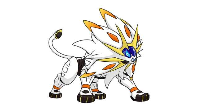 Solgaleo over a white background.