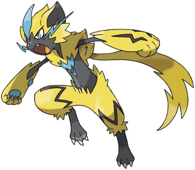 Zeraora over a white background.