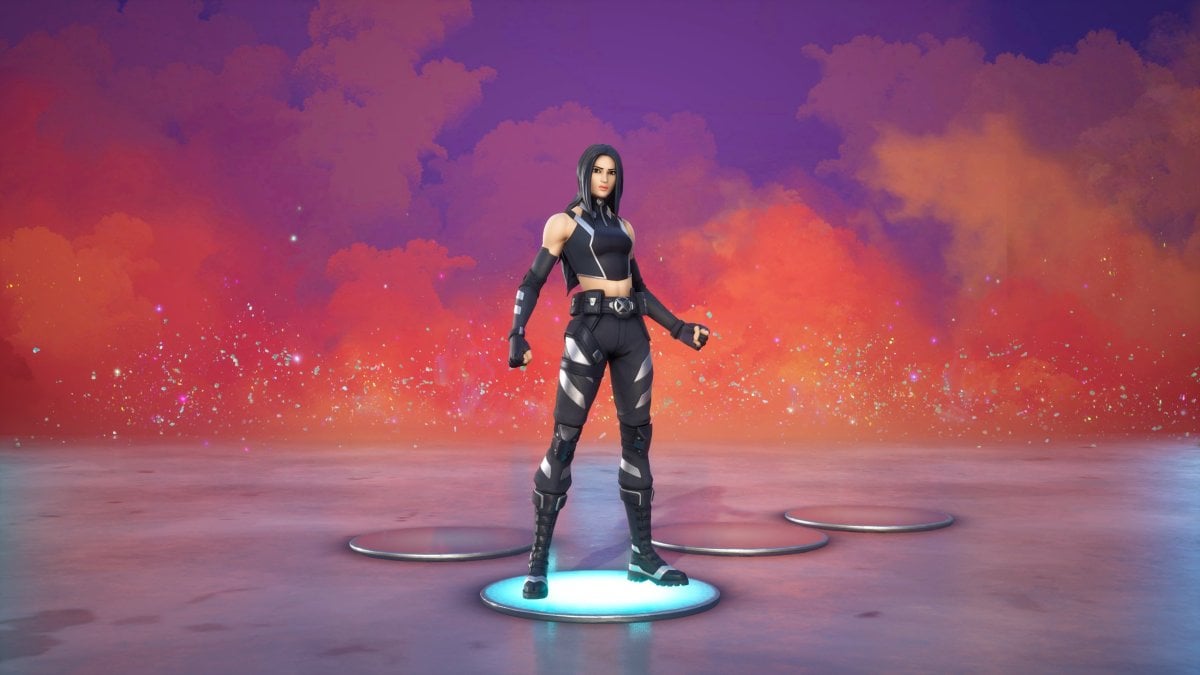 A screengrab from Fortnite showing the X-23 skin in the lobby