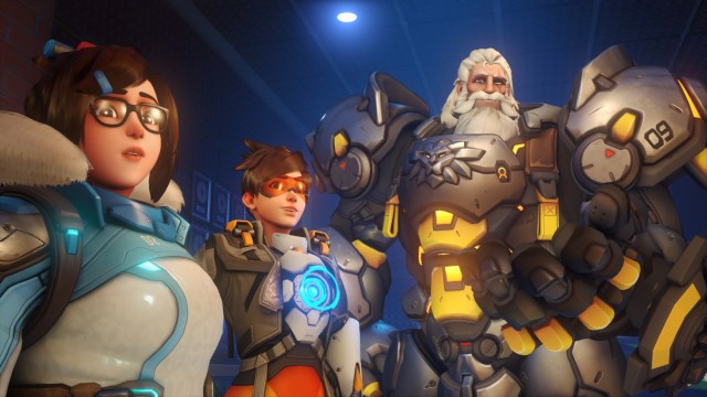 Mei, Tracer, and Reinhardt in Overwatch 2.