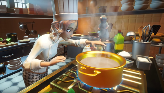 The player cooking with Remy.