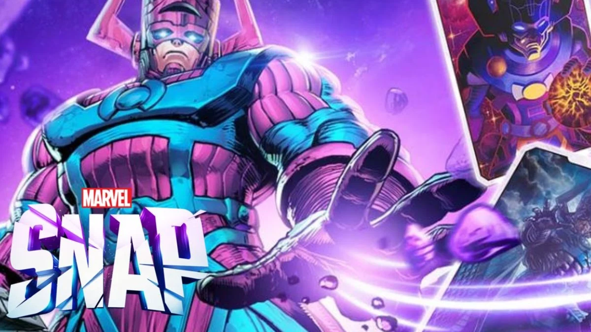 Galactus appearing as a large figure in a Marvel Snap promotional image.
