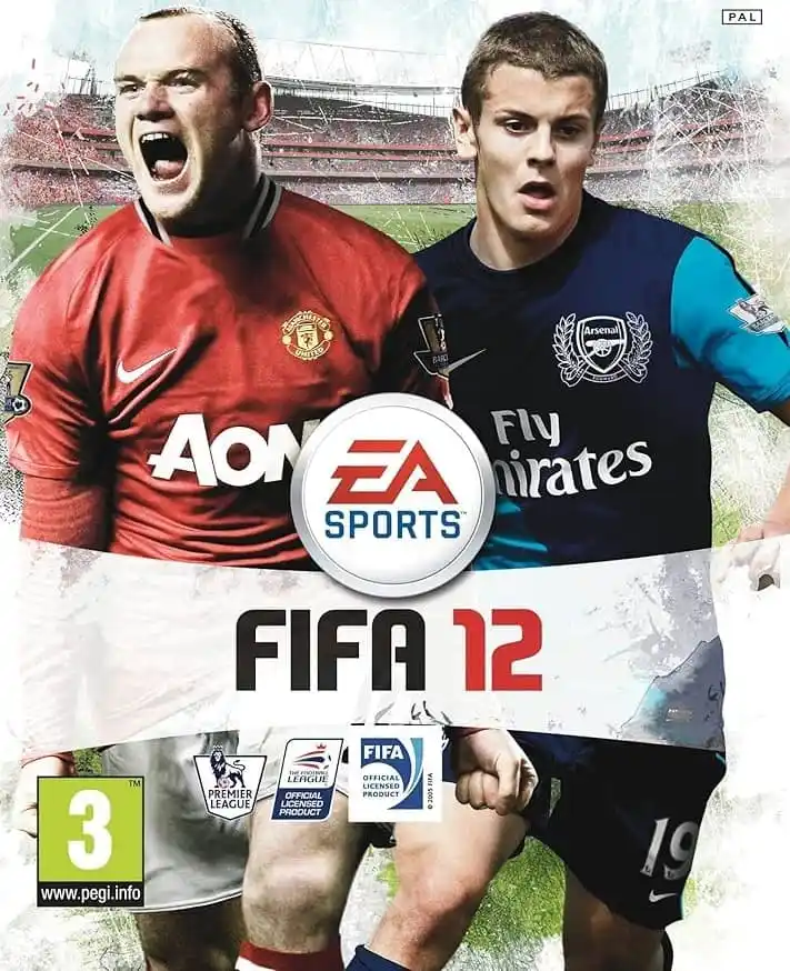 Wayne Rooney and Jack Wilshere on the cover of FIFA 12