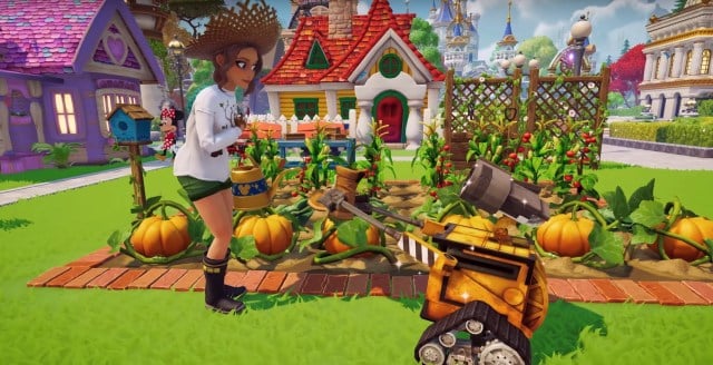 The player gardening with Wall-E.