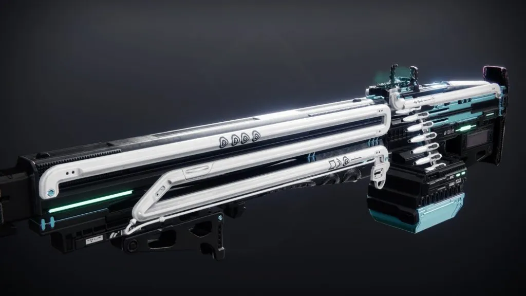 The Commemoration machine gun in Destiny, with the Bray aesthetic.
