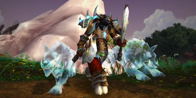 Tauren Shaman with two wolves