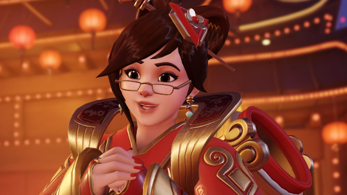 Mei wearing one of her Chinese Lunar New Year skins in Overwatch 2.