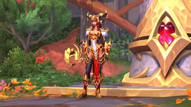 Alexstrasza standing in the Ruby Life Pools in WoW Dragonflight
