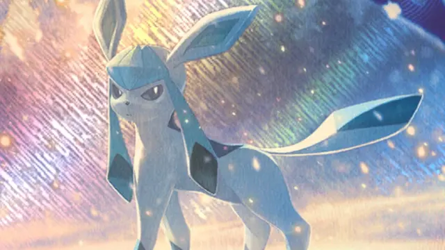 Glaceon shining in the light.