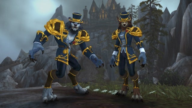 Two Worgens wearing their Heritage Armor.
