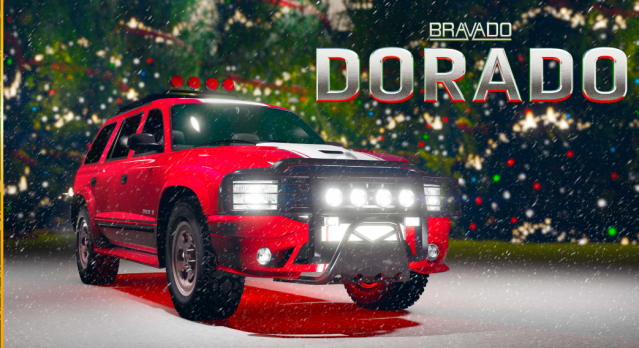 The Dorado in snow in GTA Online.