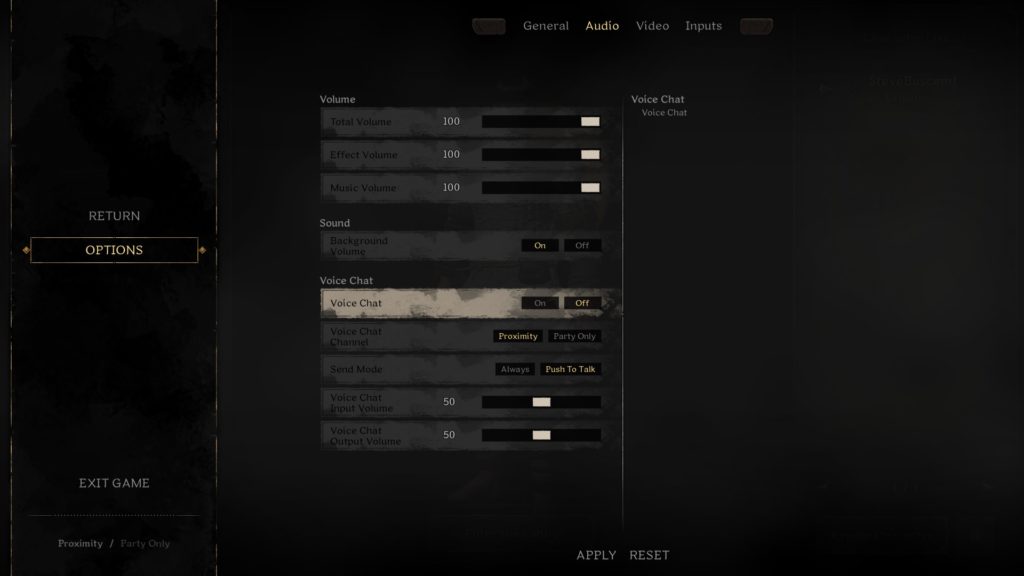 Dark and Darker options menu