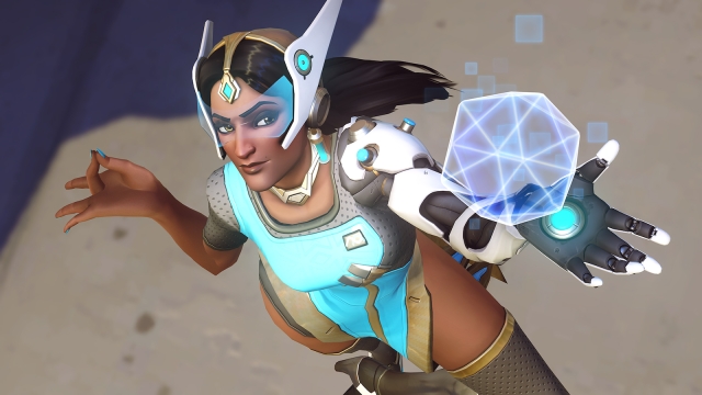 Symmetra with an orb in her hand in Overwatch