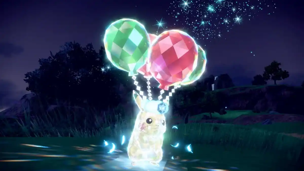 An image of a tera Pikachu in Pokemon Go