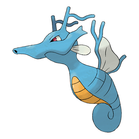 Kingdra is a large blue seahorse Pokémon capable of using Dragon-type attacks.