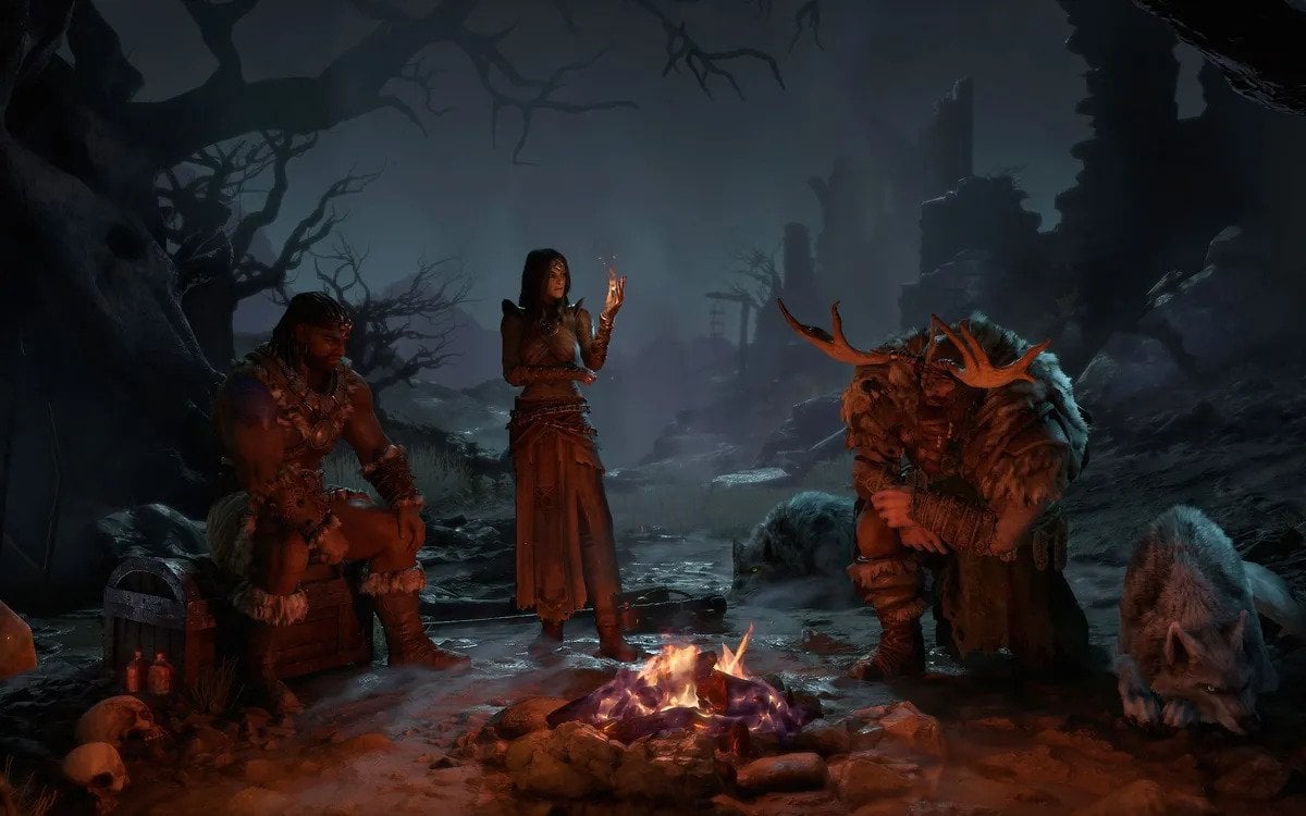 The character selection screen in Diablo 4.