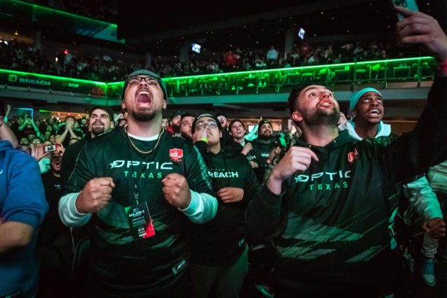 OpTic Texas fans cheering on the CDL team during an event