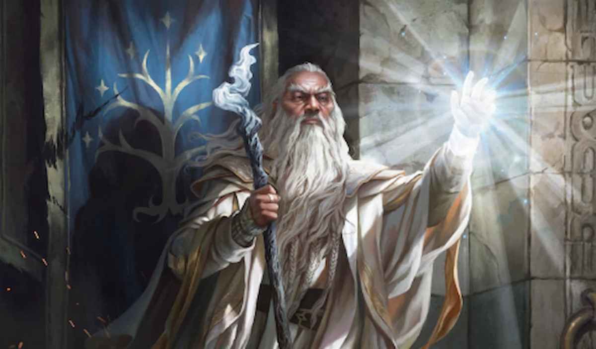 Image of Gandalf the White wizard in MTG Lord of the Rings set