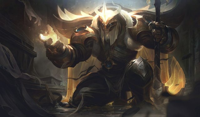 Yorick's light-branded skin in League of Legends