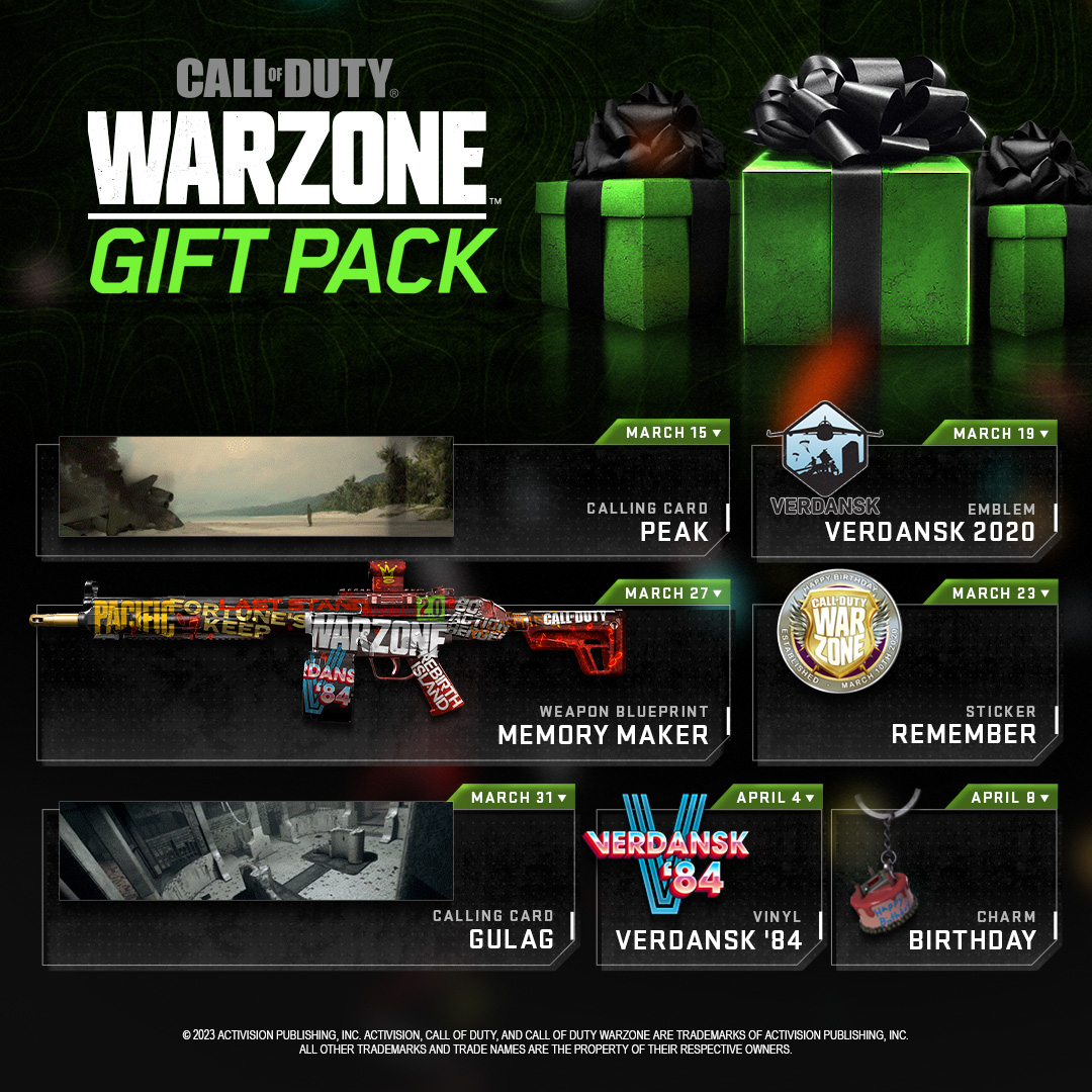 All Warzone Year Anniversary Gift Pack Rewards And How To Redeem Them