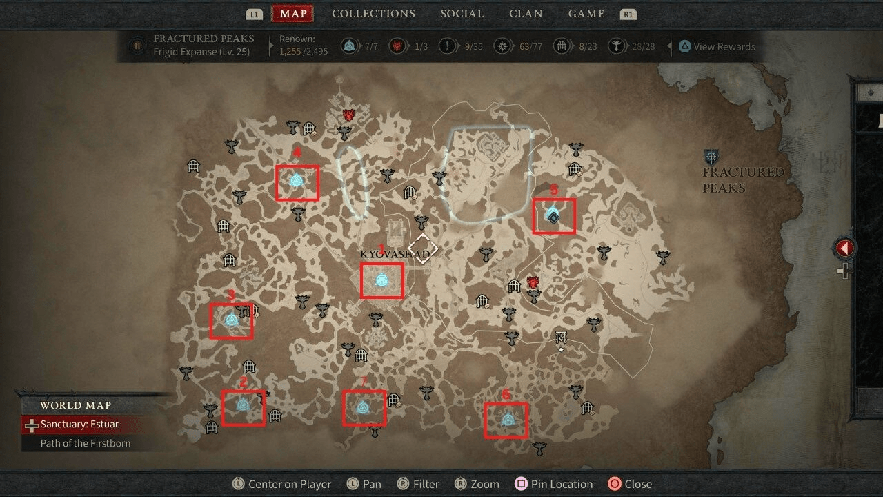 All Diablo 4 waypoint locations in Fractured Peaks - Dot Esports