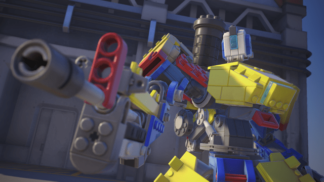 Lego Bastion as he appears in Overwatch 2.