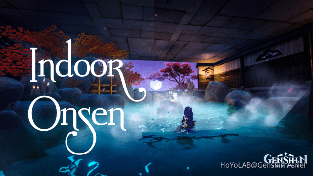 An onsen in the night.