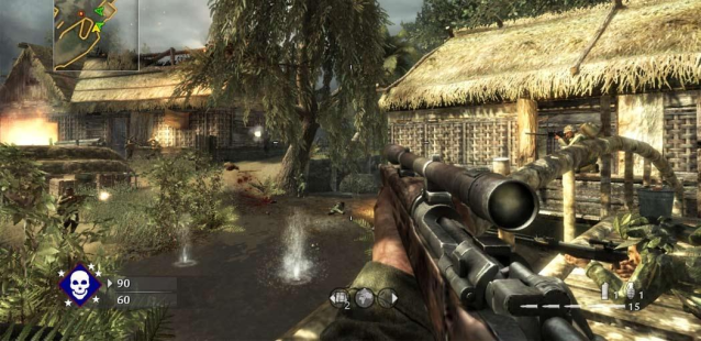 first person rifle view of Call of Duty: World at War