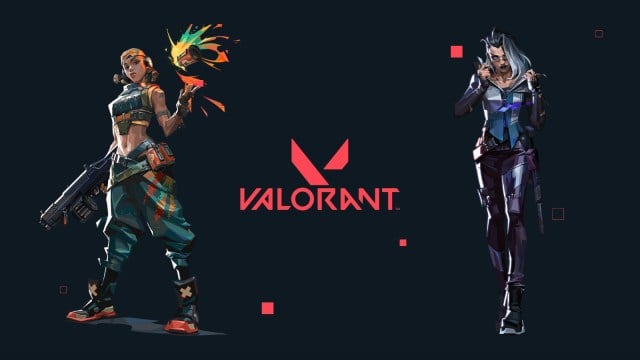 Raze and Fade, agents from VALORANT, stand together.