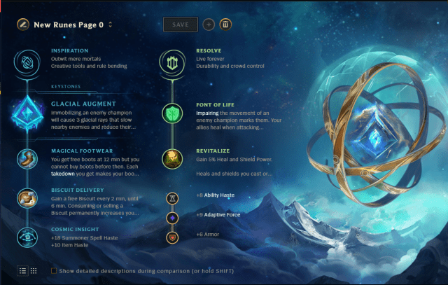 Janna's optimal set of runes for support