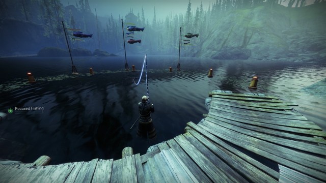 A Warlock fishing in the EDZ in Destiny 2.