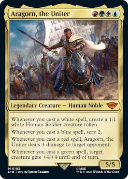 Aragorn, the Uniter card from MTG.