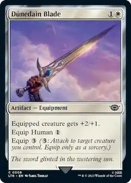 Image of blade being held up in the air from MTG LTR set