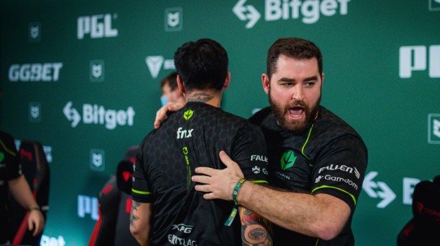 FalleN hugs fnx after Imperial eliminated Cloud9 from PGL Antwerp CS:GO Major in May 2022