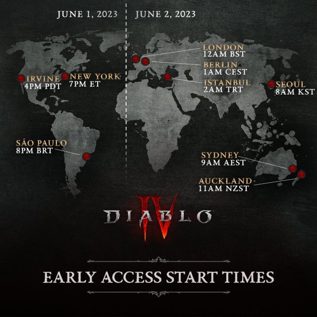 Diablo 4 early access launch times
