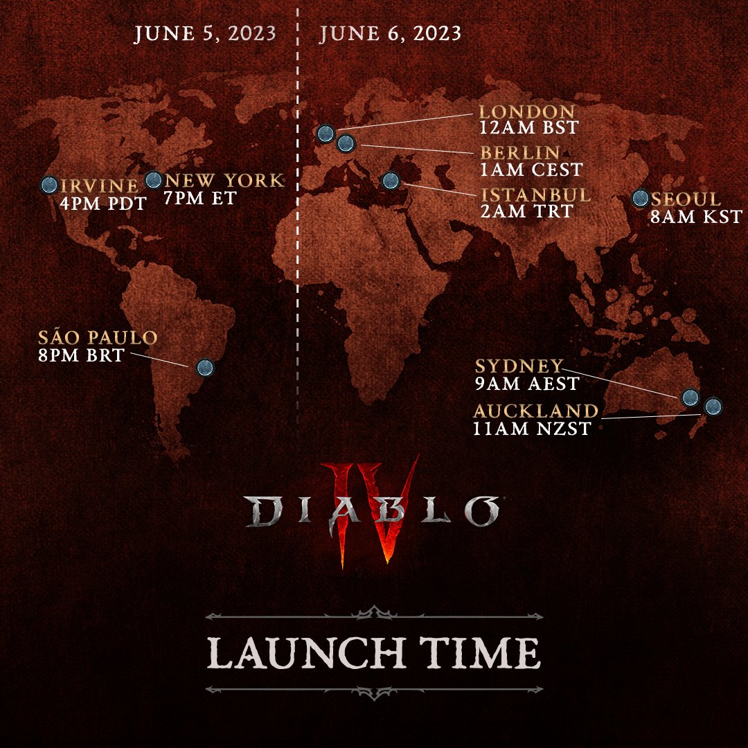 What Time Does Diablo 4 Launch? Early Access And Global Rollout Release ...