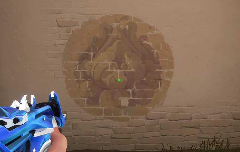 A screenshot of a player using a customized large, circle crosshair in VALORANT.