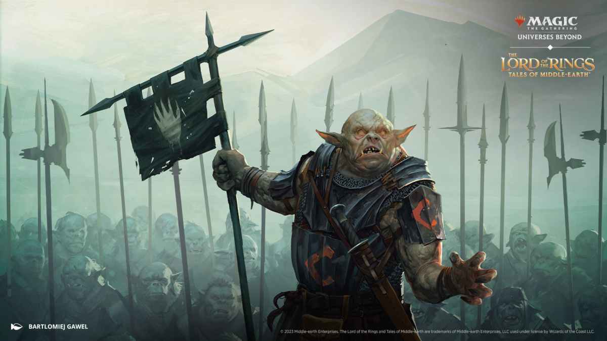 Uglúk of the White Hand leading charge in MTG Lord of the Rings